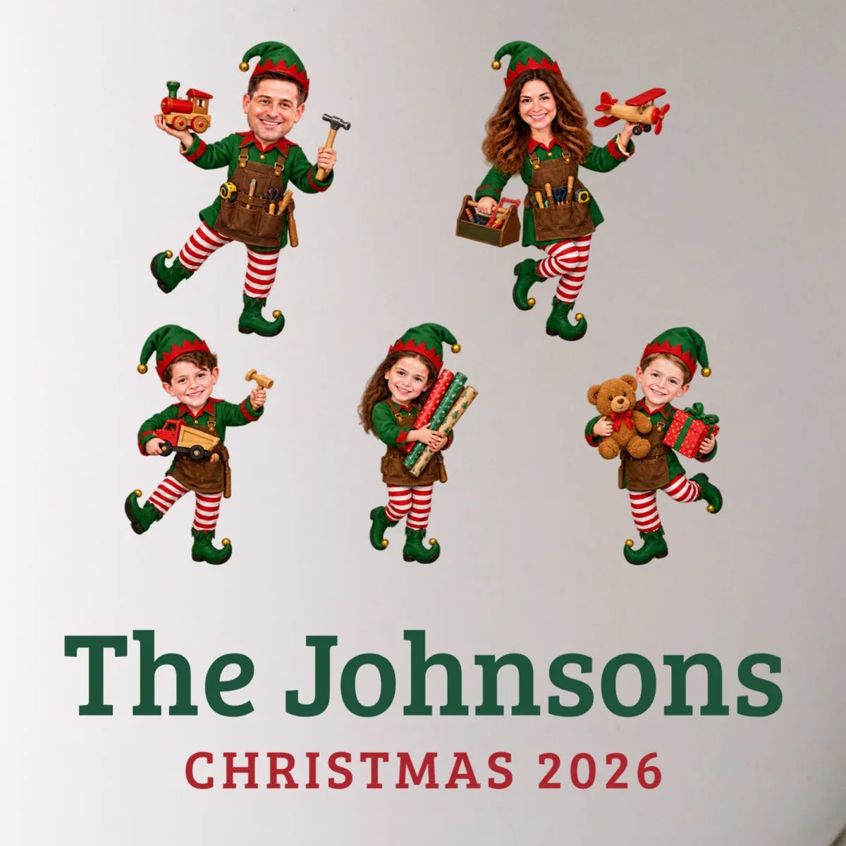 Christmas Elf Family Keepsake Coffee Mug - Front - Close-up
