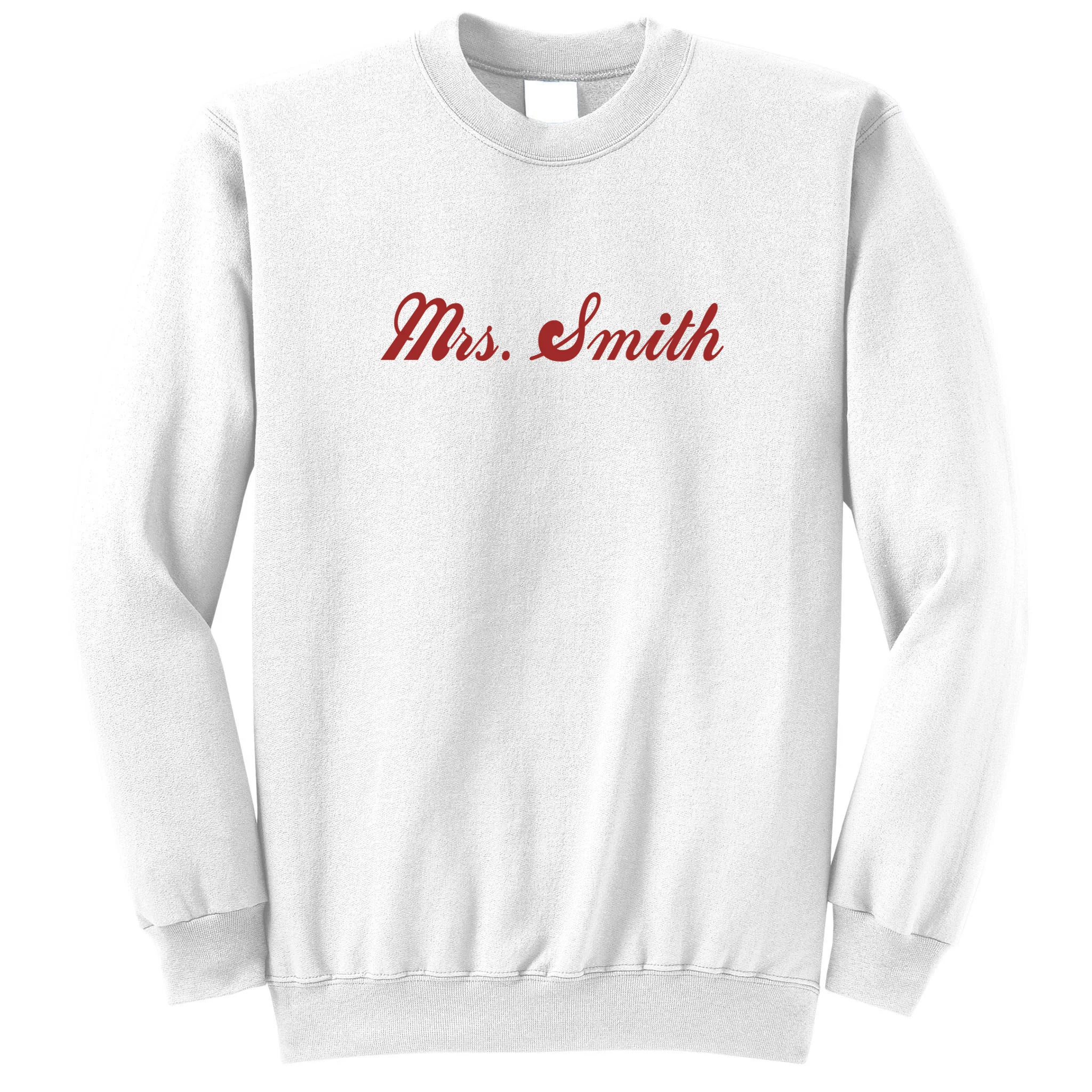 Mrs. Sweatshirt Last Name Embroidery Gift - Front
