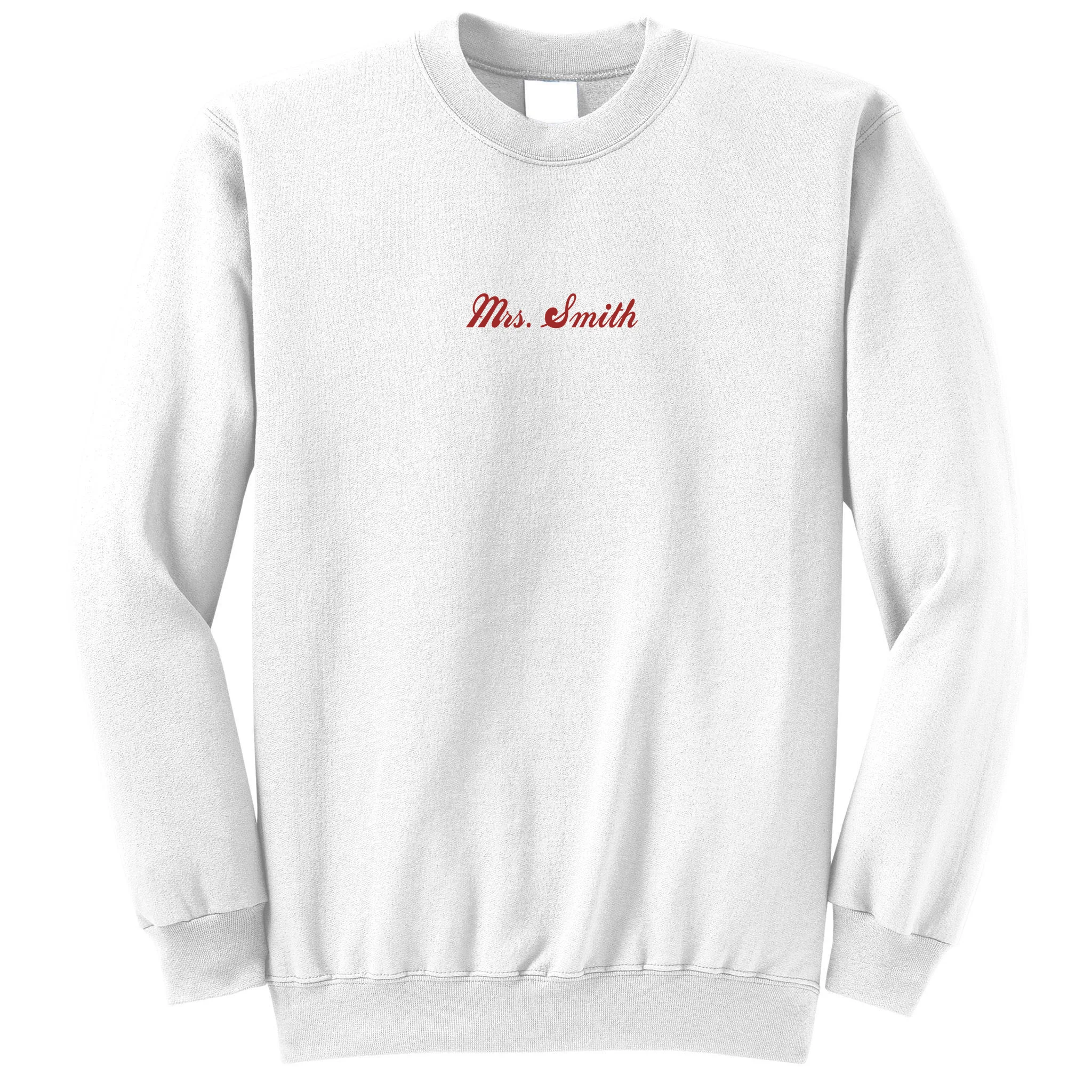 Mrs. Sweatshirt Last Name Embroidery Gift - Front