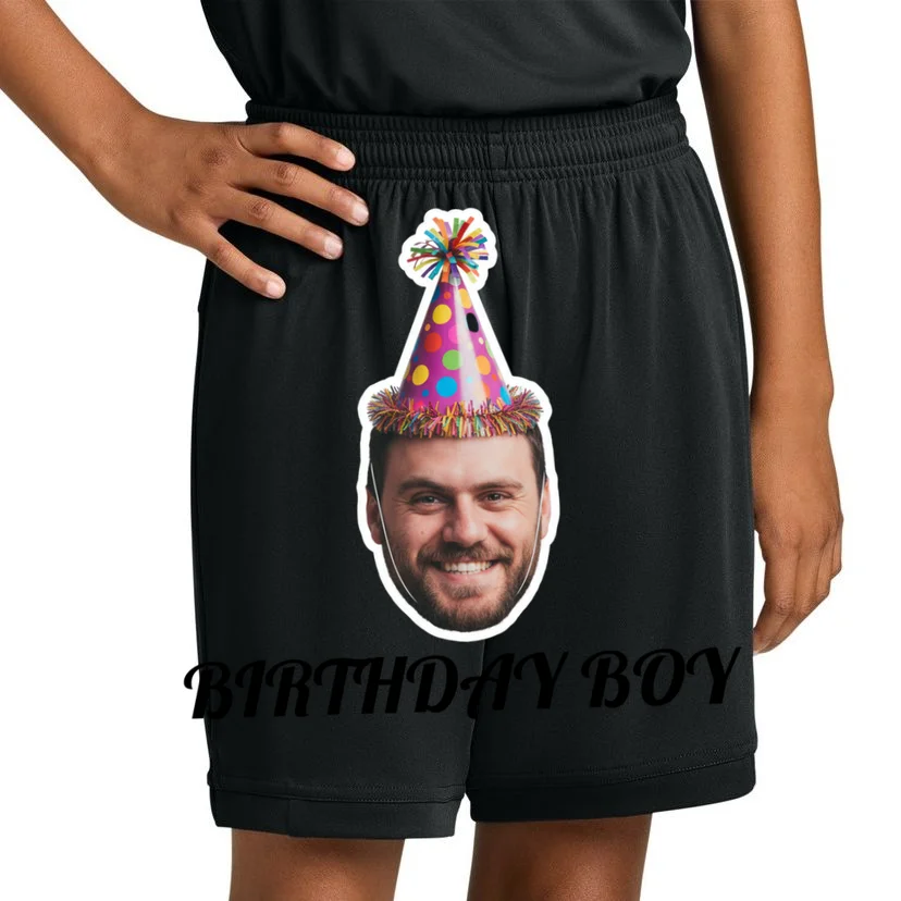 Custom Face Birthday Upload Your Photo for a Personalized Kids Shorts - Front 1