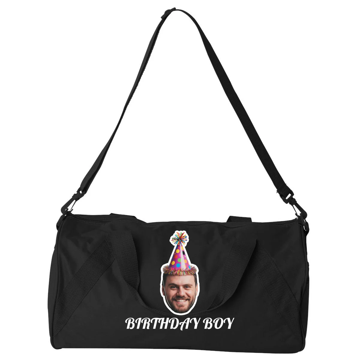 Custom Face Birthday Upload Your Photo for a Personalized Duffel Bag - Front
