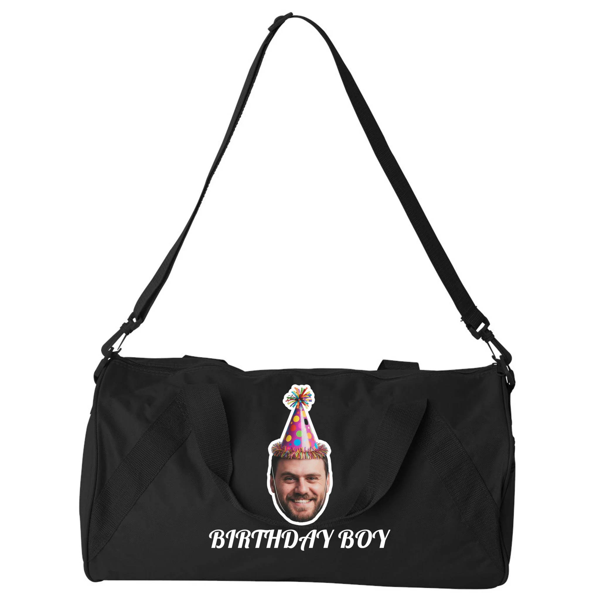 Custom Face Birthday Upload Your Photo for a Personalized Duffel Bag - Front
