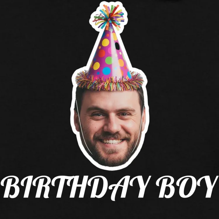 Custom Face Birthday Upload Your Photo for a Personalized Men's Hoodie - Front - Close-up