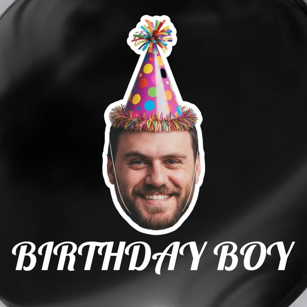 Custom Face Birthday Upload Your Photo for a Personalized Button - Front - Close-up