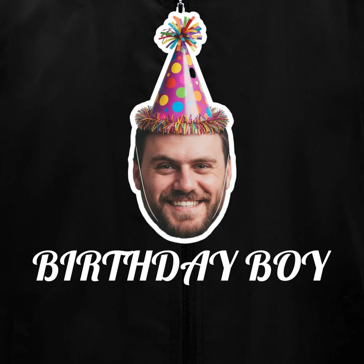 Custom Face Birthday Upload Your Photo for a Personalized Men's Vest - Front - Close-up