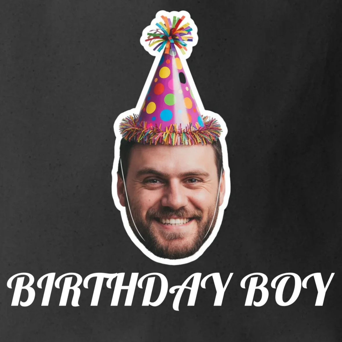 Custom Face Birthday Upload Your Photo for a Personalized Tote Bag - Front - Close-up