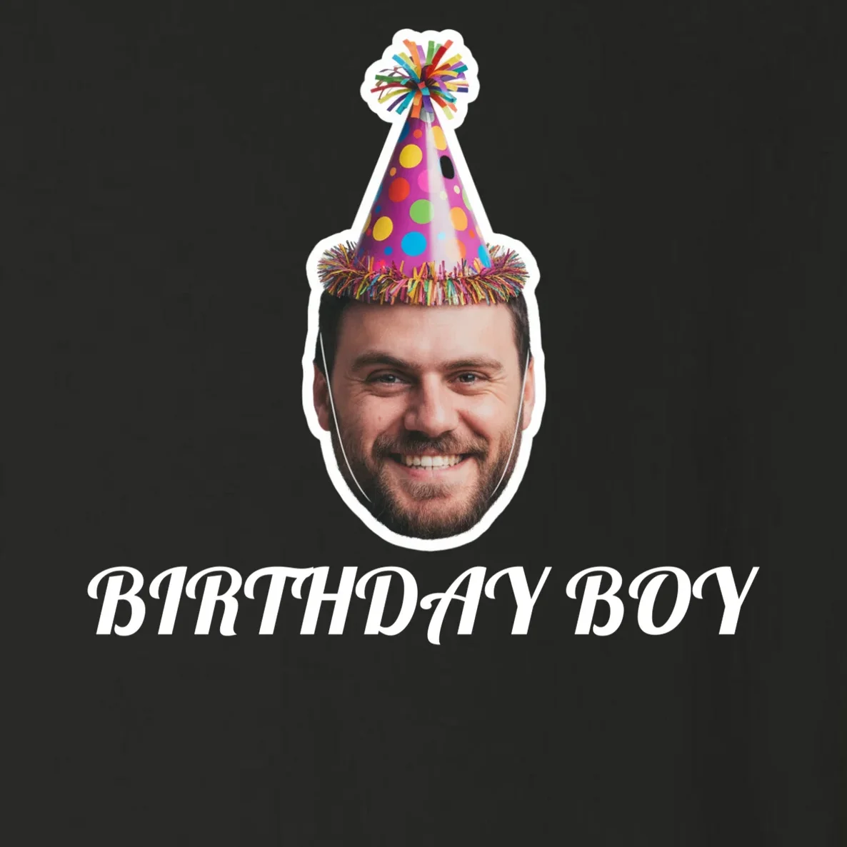 Custom Face Birthday Upload Your Photo for a Personalized Toddler Long Sleeve Shirt - Front - Close-up