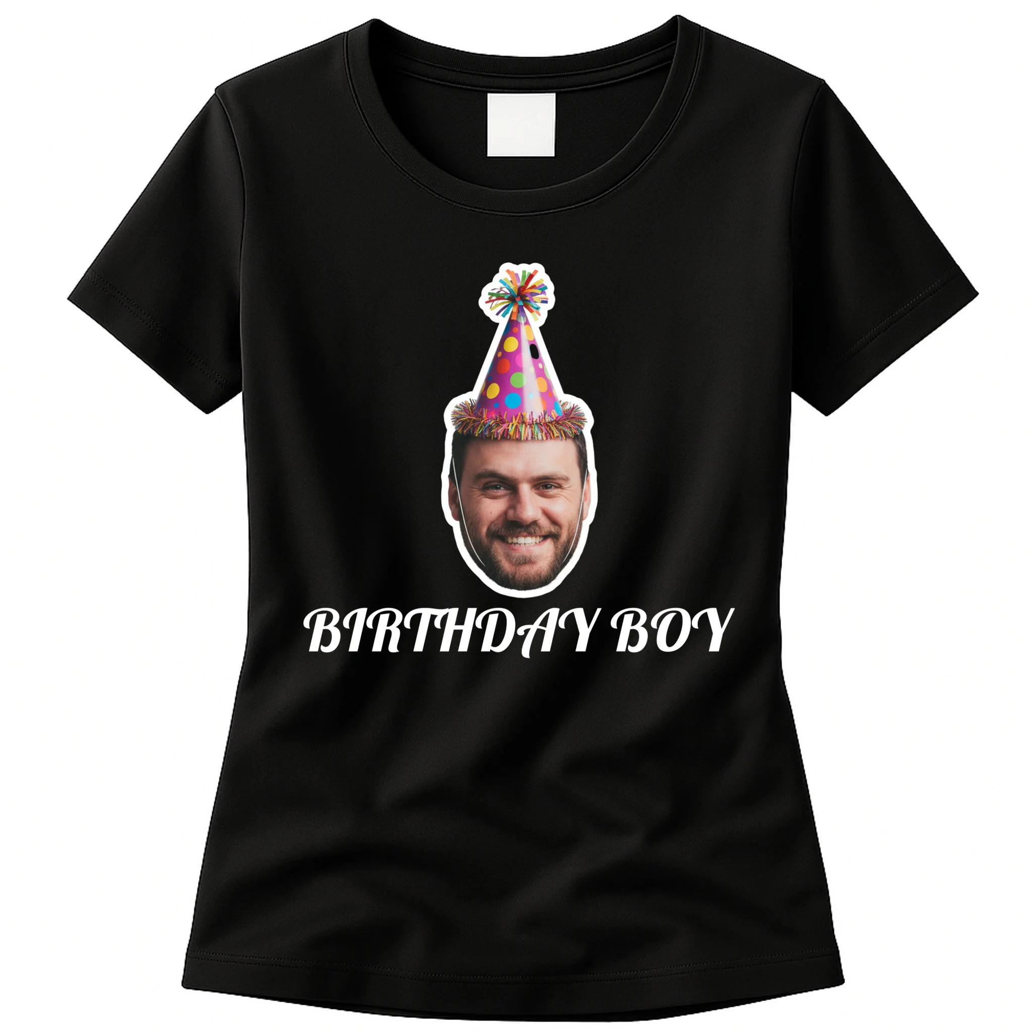Custom Face Birthday Upload Your Photo for a Personalized Women's T-Shirt - Front