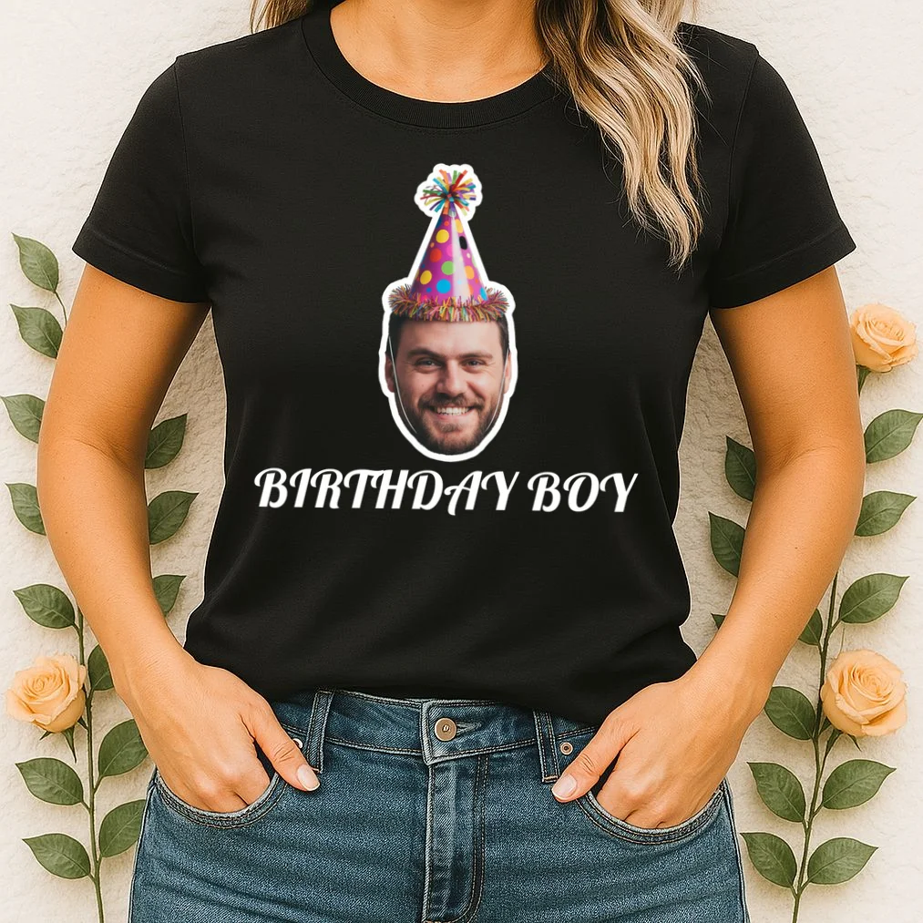 Custom Face Birthday Upload Your Photo for a Personalized Women's T-Shirt - Front 1