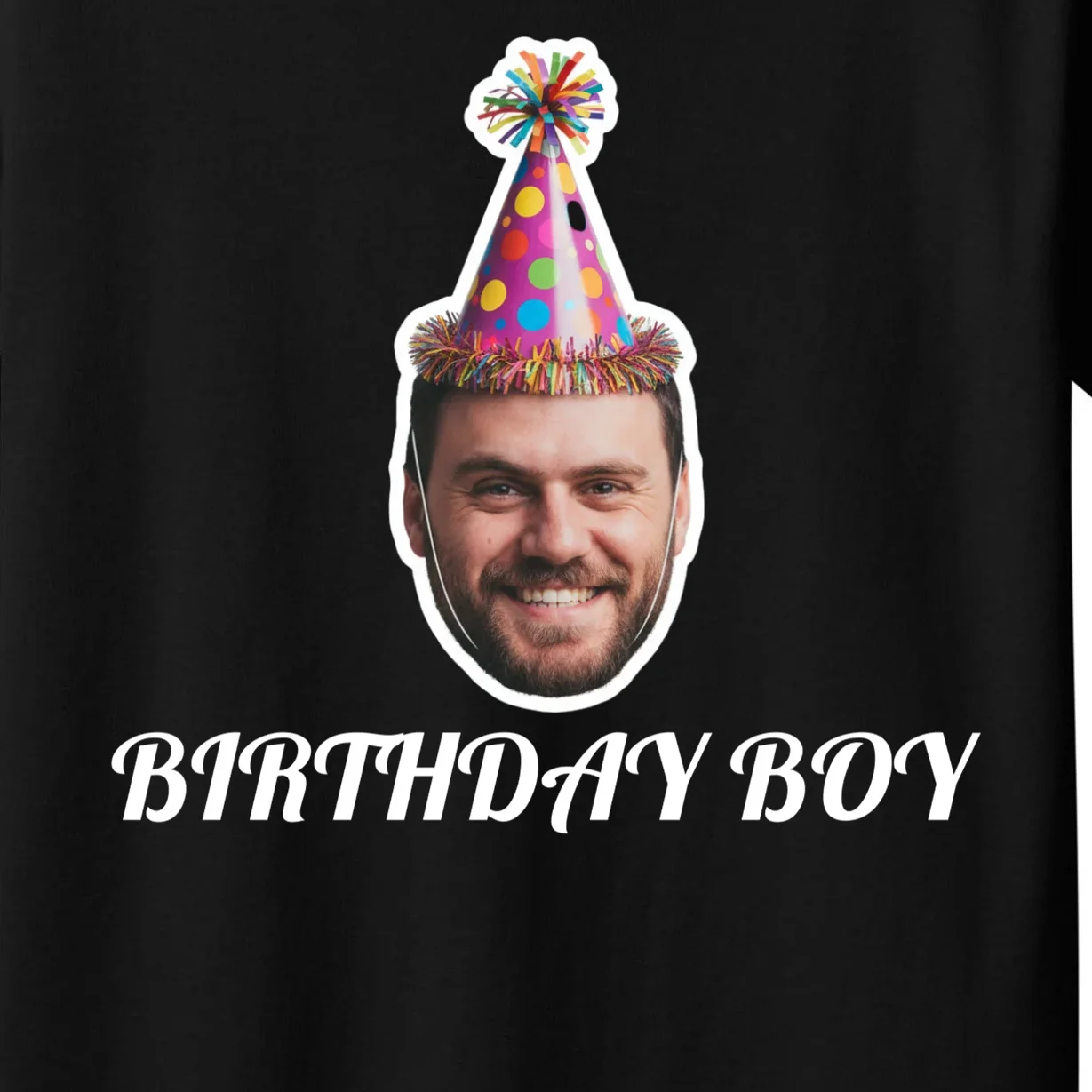 Custom Face Birthday Upload Your Photo for a Personalized Kids T-Shirt - Front - Close-up