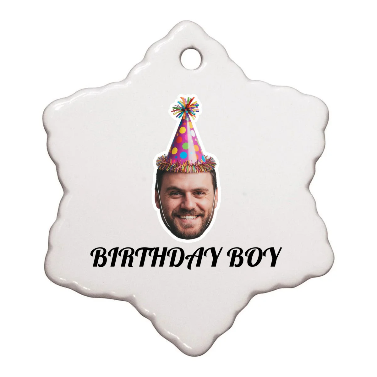 Custom Face Birthday Upload Your Photo for a Personalized Ornament - Front