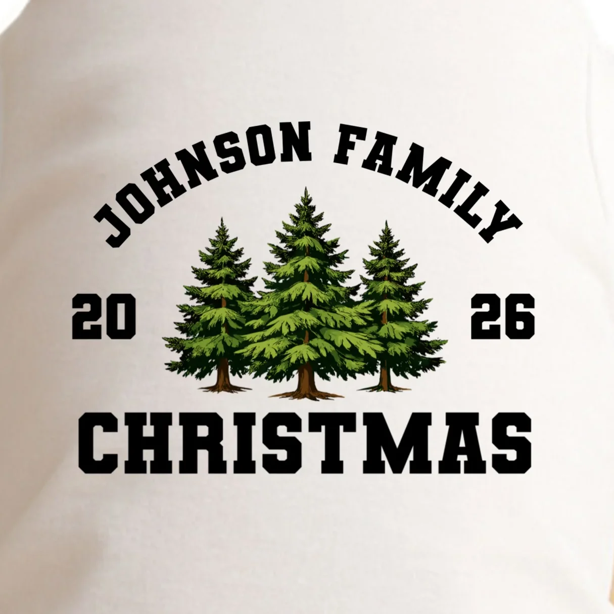 Custom Family Christmas Shirt, Personalized Matching Holiday Tees with Vintage Pine Trees Doggie Tank - Front - Close-up