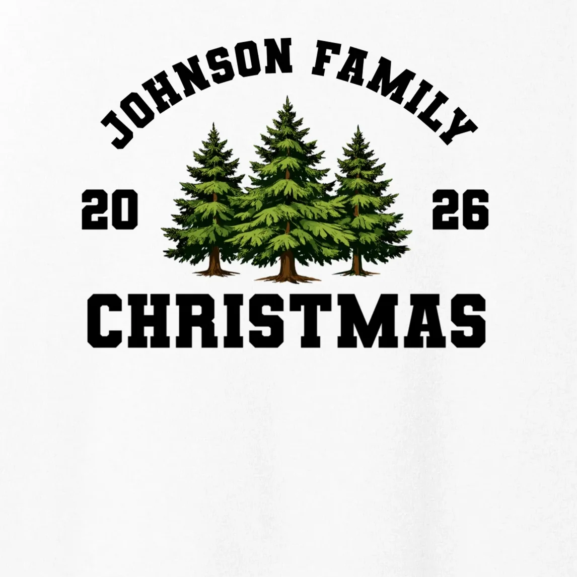 Custom Family Christmas Shirt, Personalized Matching Holiday Tees with Vintage Pine Trees Women's Tank Top - Front - Close-up