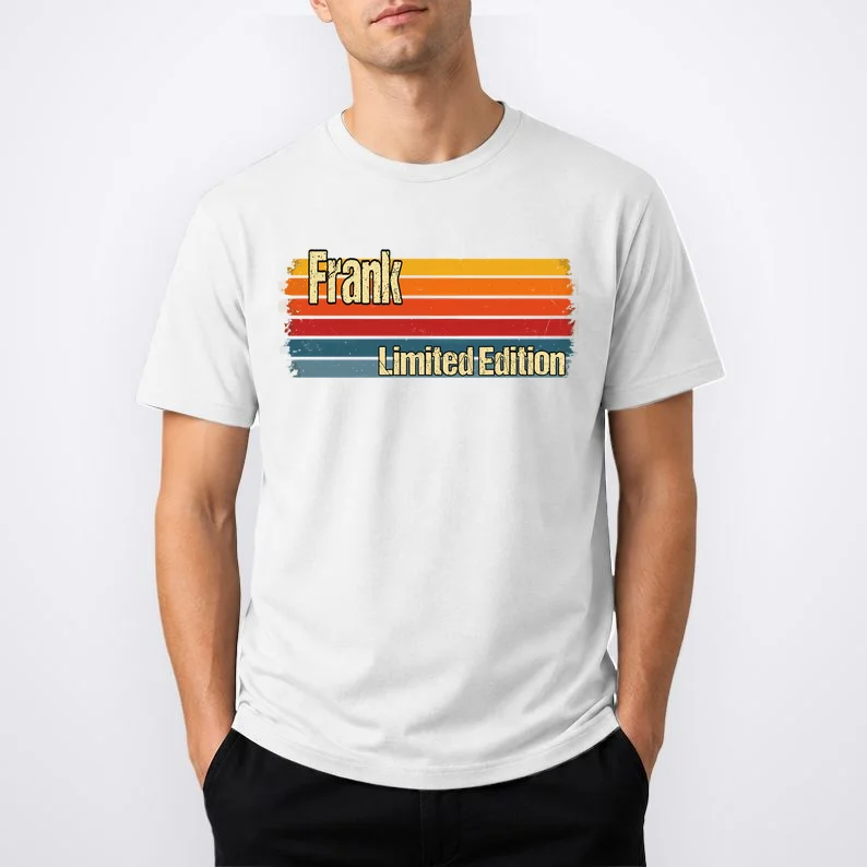 Customizable Limited Edition – Retro Distressed Rainbow Stripe Design Men's T-Shirt - Front 1