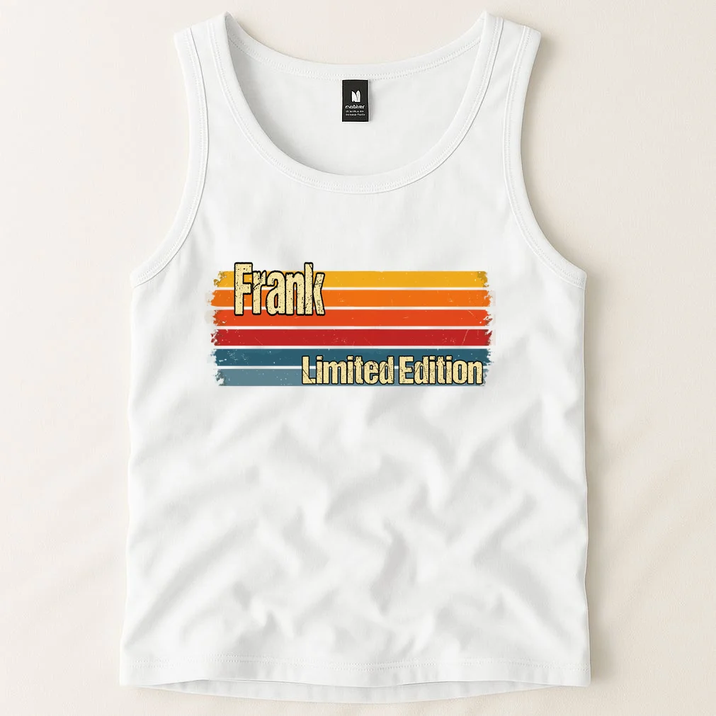 Customizable Limited Edition – Retro Distressed Rainbow Stripe Design Men's Tank Top - Front 1