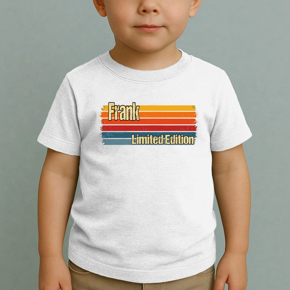 Customizable Limited Edition – Retro Distressed Rainbow Stripe Design Toddler T-Shirt - Front 1