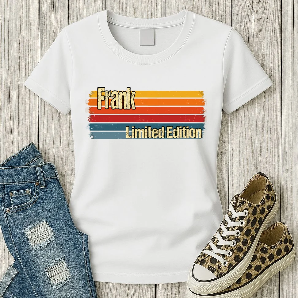 Customizable Limited Edition – Retro Distressed Rainbow Stripe Design Women's T-Shirt - Front 2