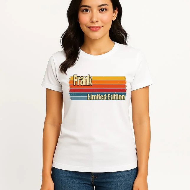 Customizable Limited Edition – Retro Distressed Rainbow Stripe Design Women's T-Shirt - Front 3