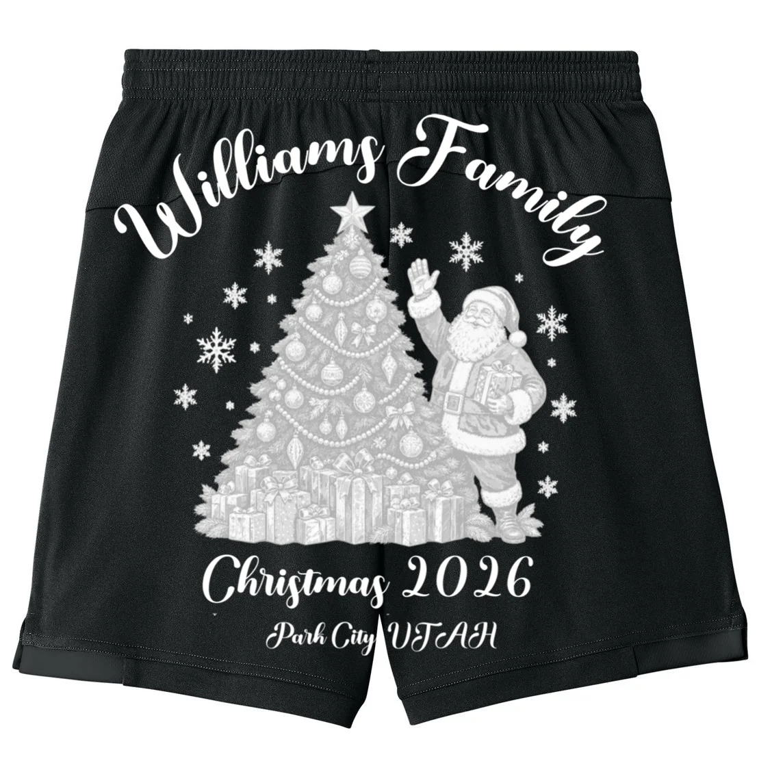 Christmas Family Name Personalized - Custom Holiday Family Gift Kids Shorts - Back