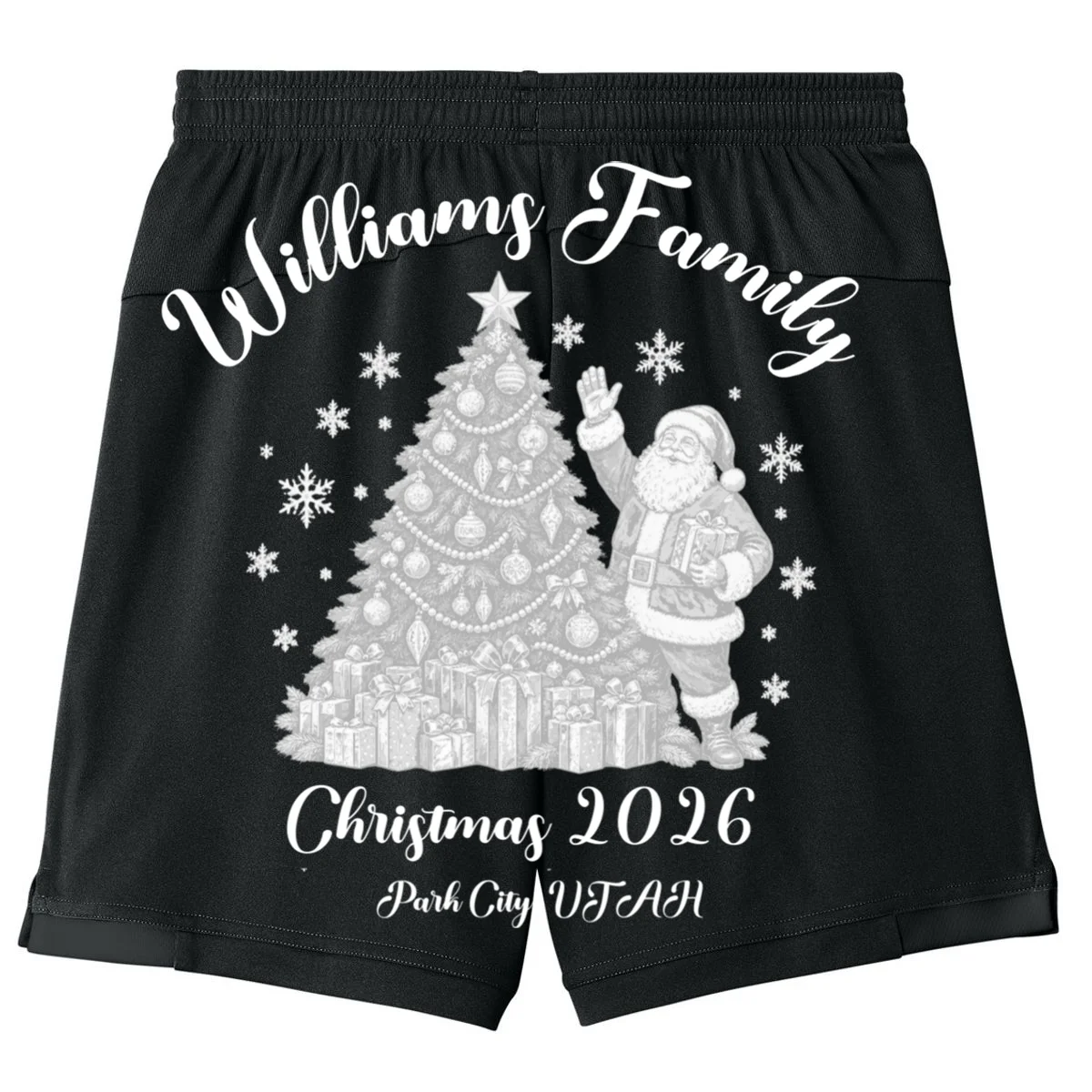 Christmas Family Name Personalized - Custom Holiday Family Gift Kids Shorts - Back