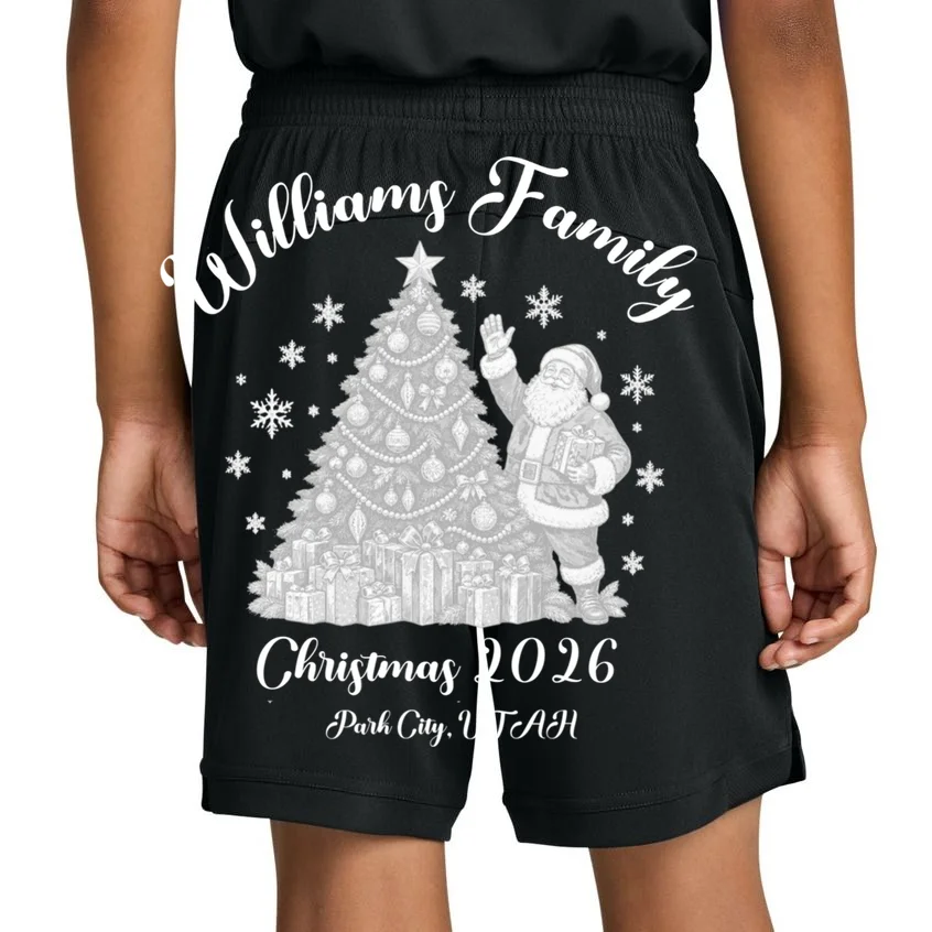 Christmas Family Name Personalized - Custom Holiday Family Gift Kids Shorts - Back 1