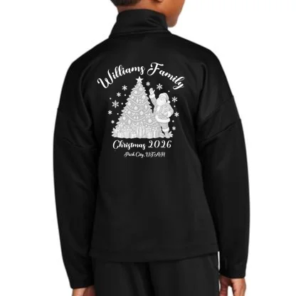 Christmas Family Name Personalized - Custom Holiday Family Gift Kids Jacket - Back - Close-up