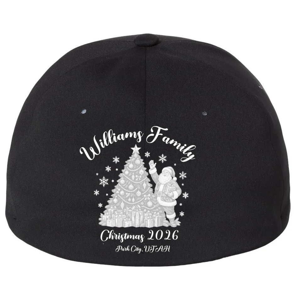 Christmas Family Name Personalized - Custom Holiday Family Gift Flexfit Men's Snapback Hat - Back - Close-up