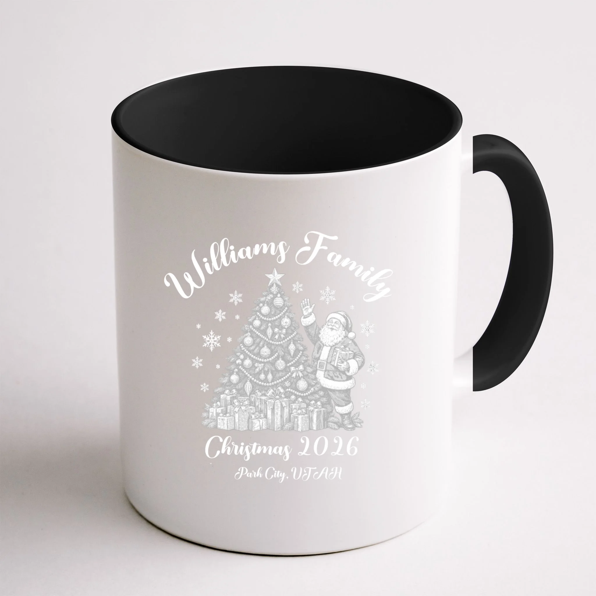 Christmas Family Name Personalized - Custom Holiday Family Gift Mug - Back