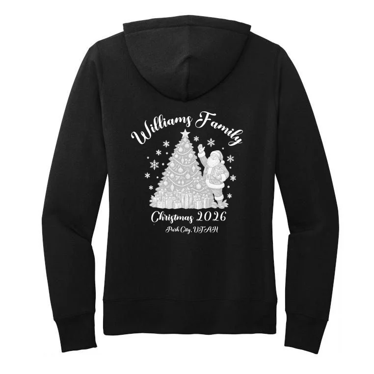 Christmas Family Name Personalized - Custom Holiday Family Gift Women's Pullover Hoodie - Back - Close-up