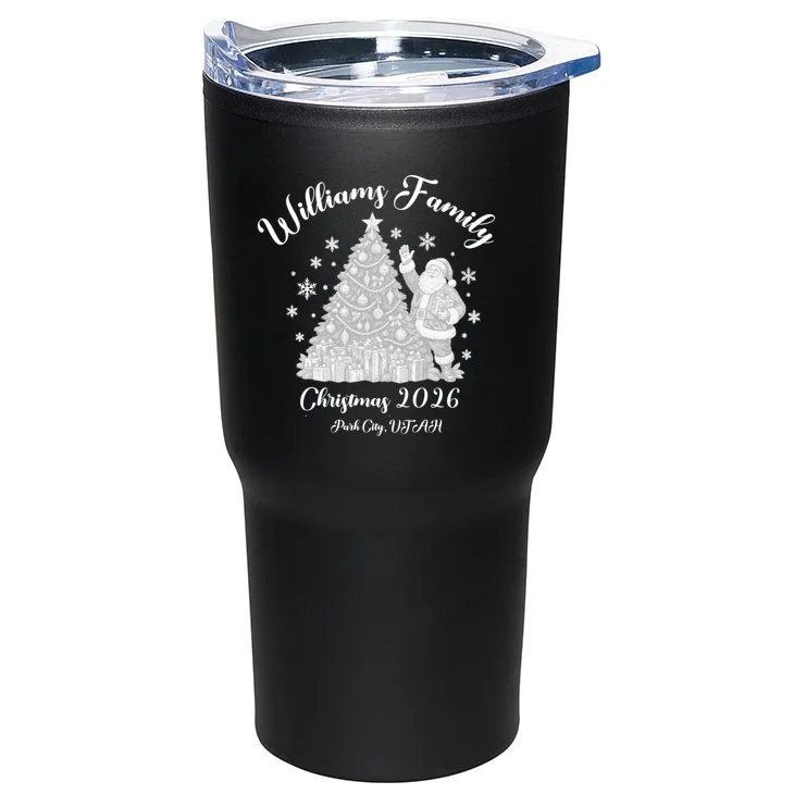 Christmas Family Name Personalized - Custom Holiday Family Gift 20oz Tumbler - Back