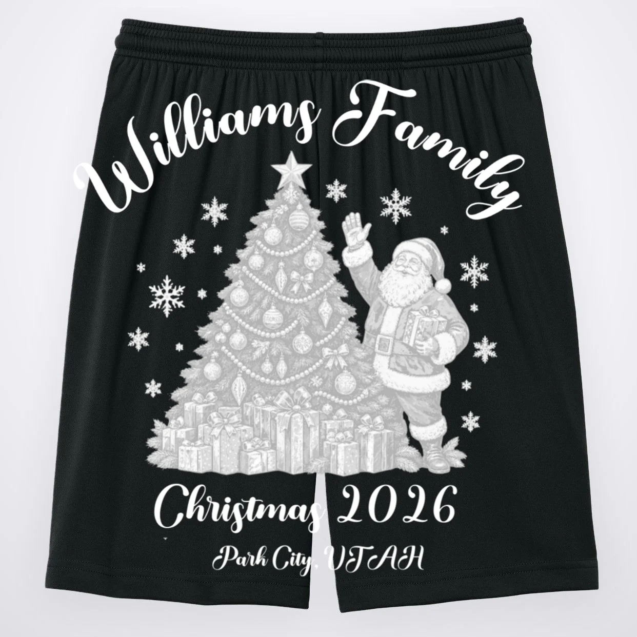 Christmas Family Name Personalized - Custom Holiday Family Gift Men's Shorts - Back