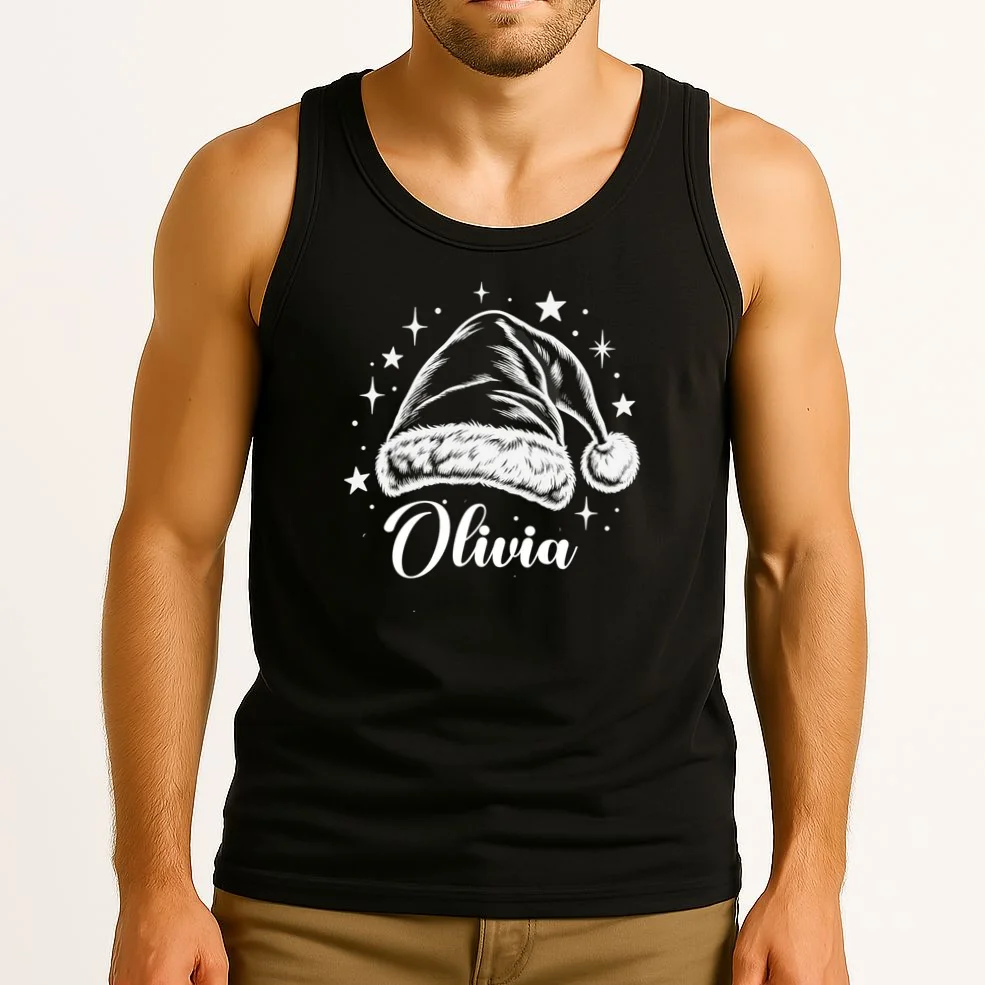 Christmas Family Name Personalized - Custom Holiday Family Gift Men's Tank Top - Front 2
