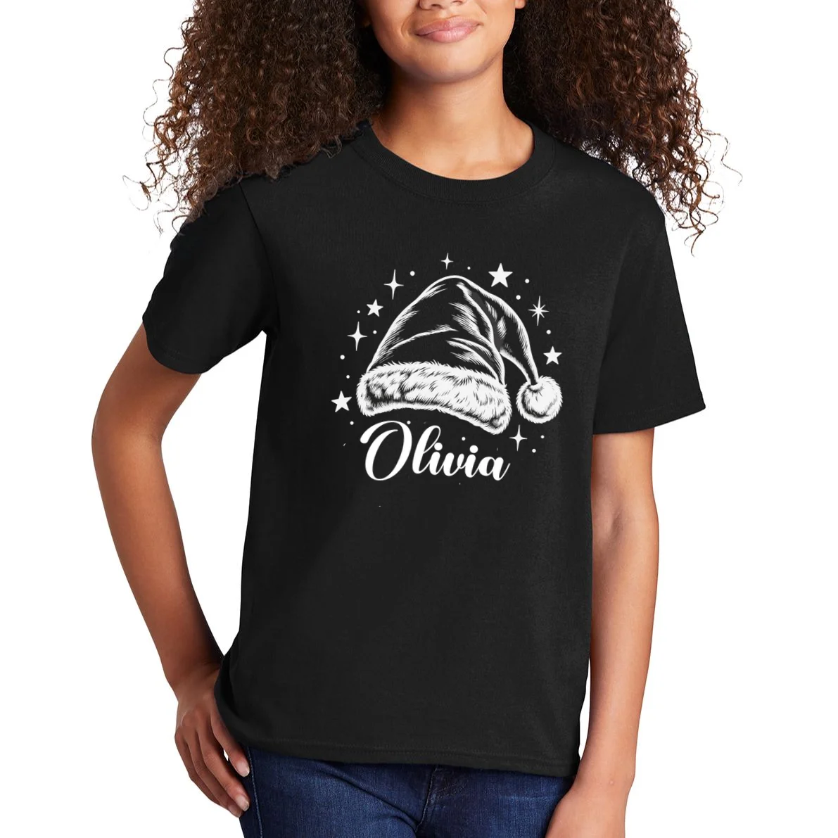 Christmas Family Name Personalized - Custom Holiday Family Gift Kids T-Shirt - Front 1