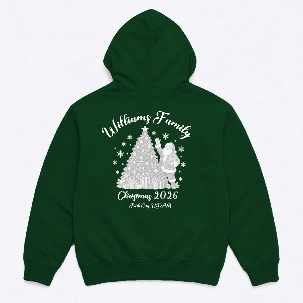 Christmas Family Name Personalized - Custom Holiday Family Gift Men's Hoodie - Back