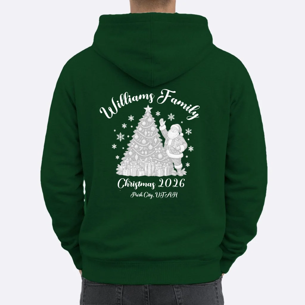 Christmas Family Name Personalized - Custom Holiday Family Gift Men's Hoodie - Back 1