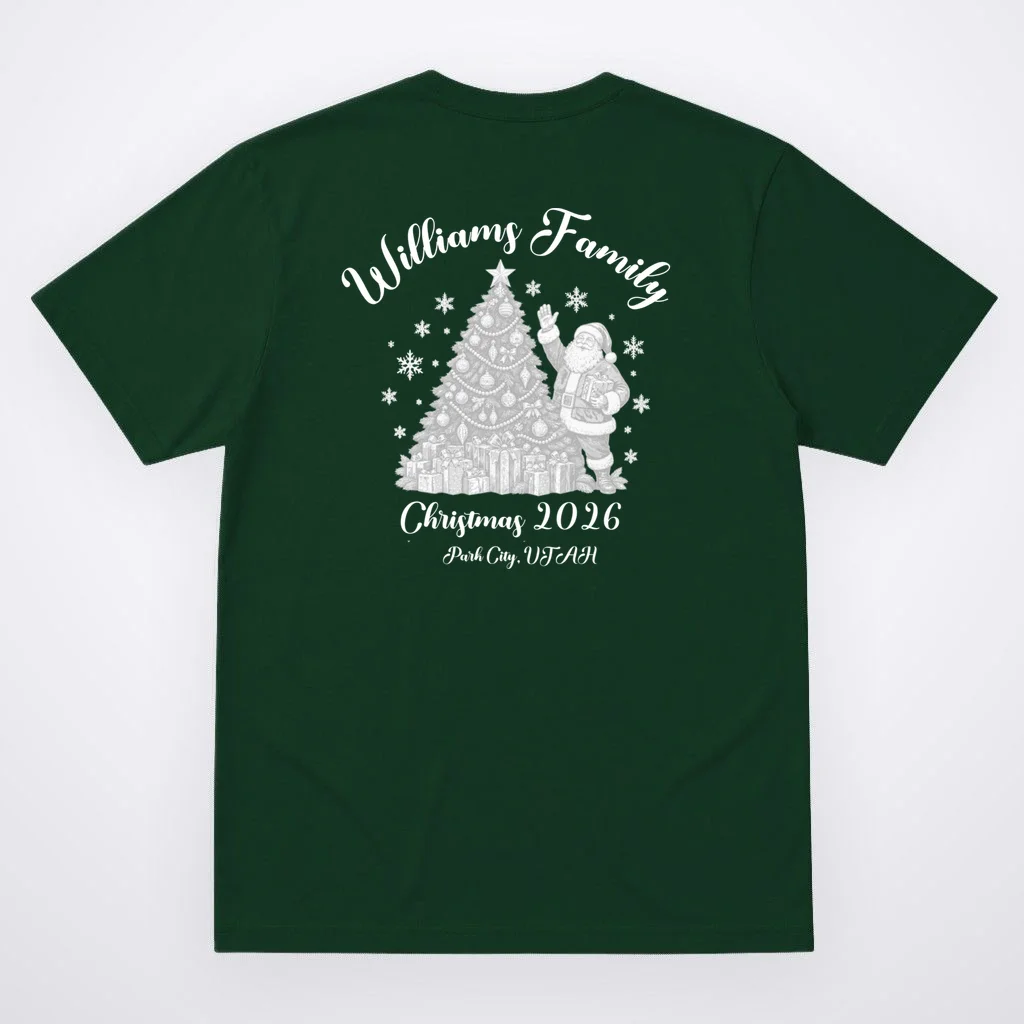 Christmas Family Name Personalized - Custom Holiday Family Gift Men's T-Shirt - Back