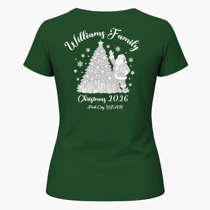 Christmas Family Name Personalized - Custom Holiday Family Gift Women's T-Shirt - Back 1