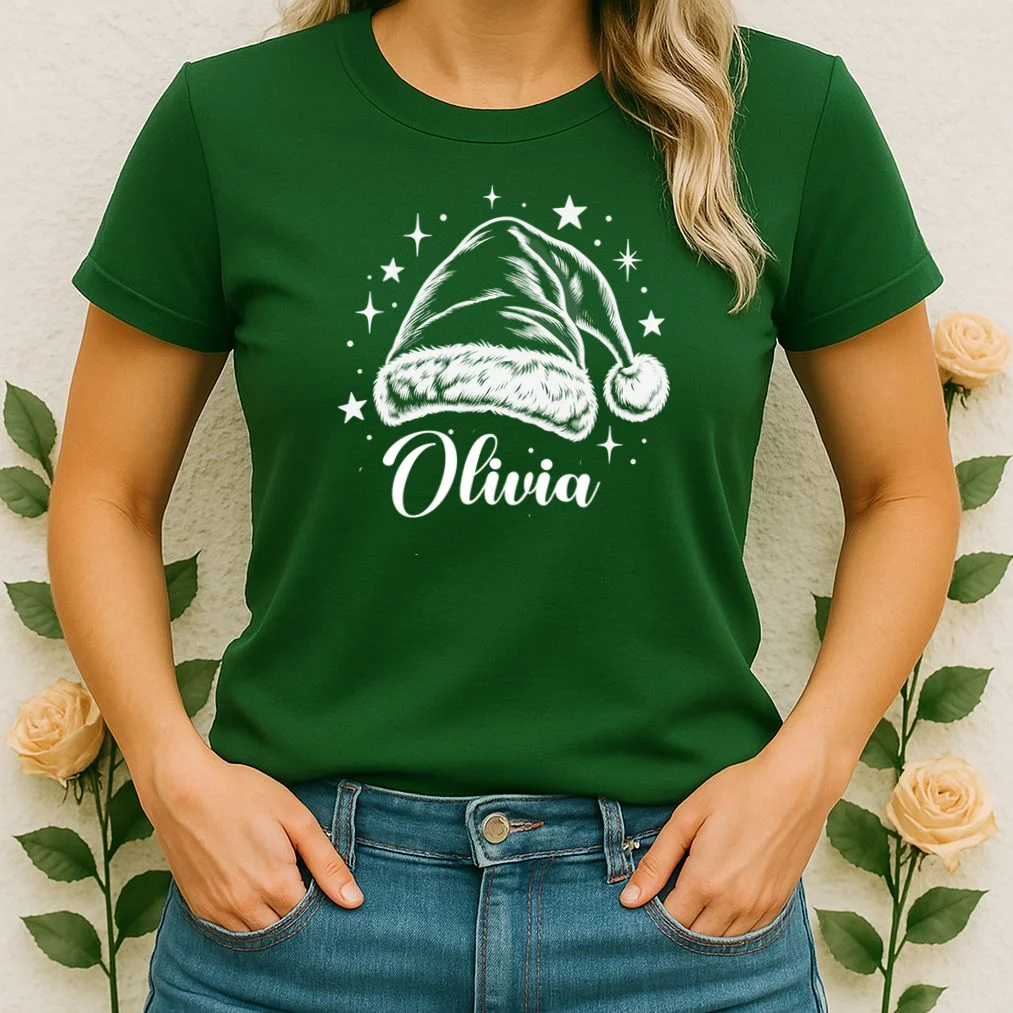 Christmas Family Name Personalized - Custom Holiday Family Gift Women's T-Shirt - Front 1