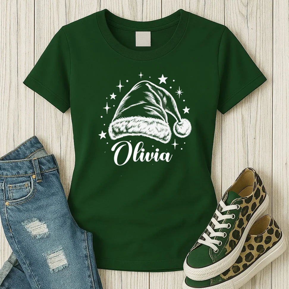 Christmas Family Name Personalized - Custom Holiday Family Gift Women's T-Shirt - Front 2