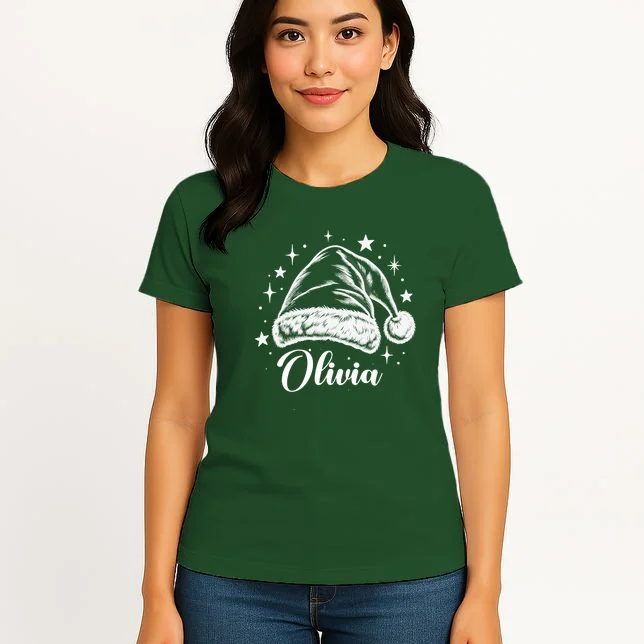 Christmas Family Name Personalized - Custom Holiday Family Gift Women's T-Shirt - Front 3