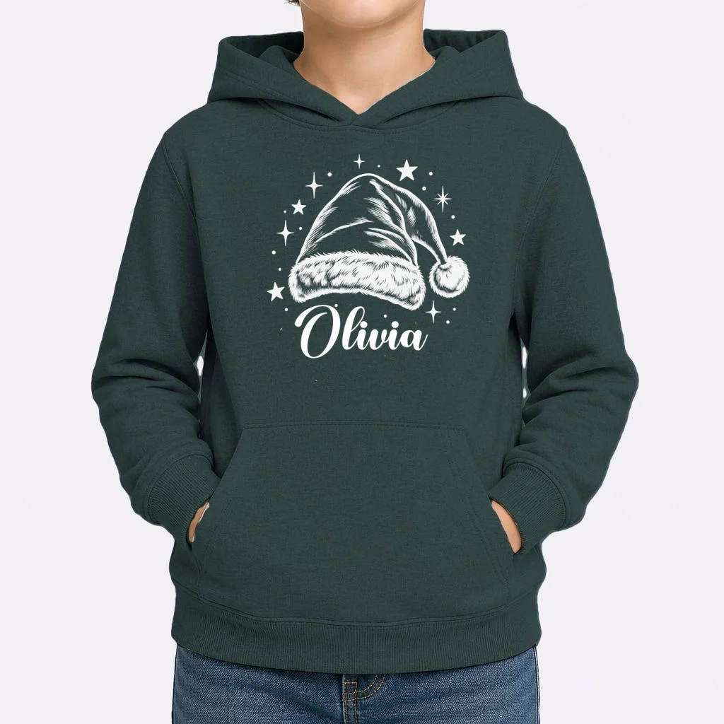 Christmas Family Name Personalized - Custom Holiday Family Gift Kids Hoodie - Front 1