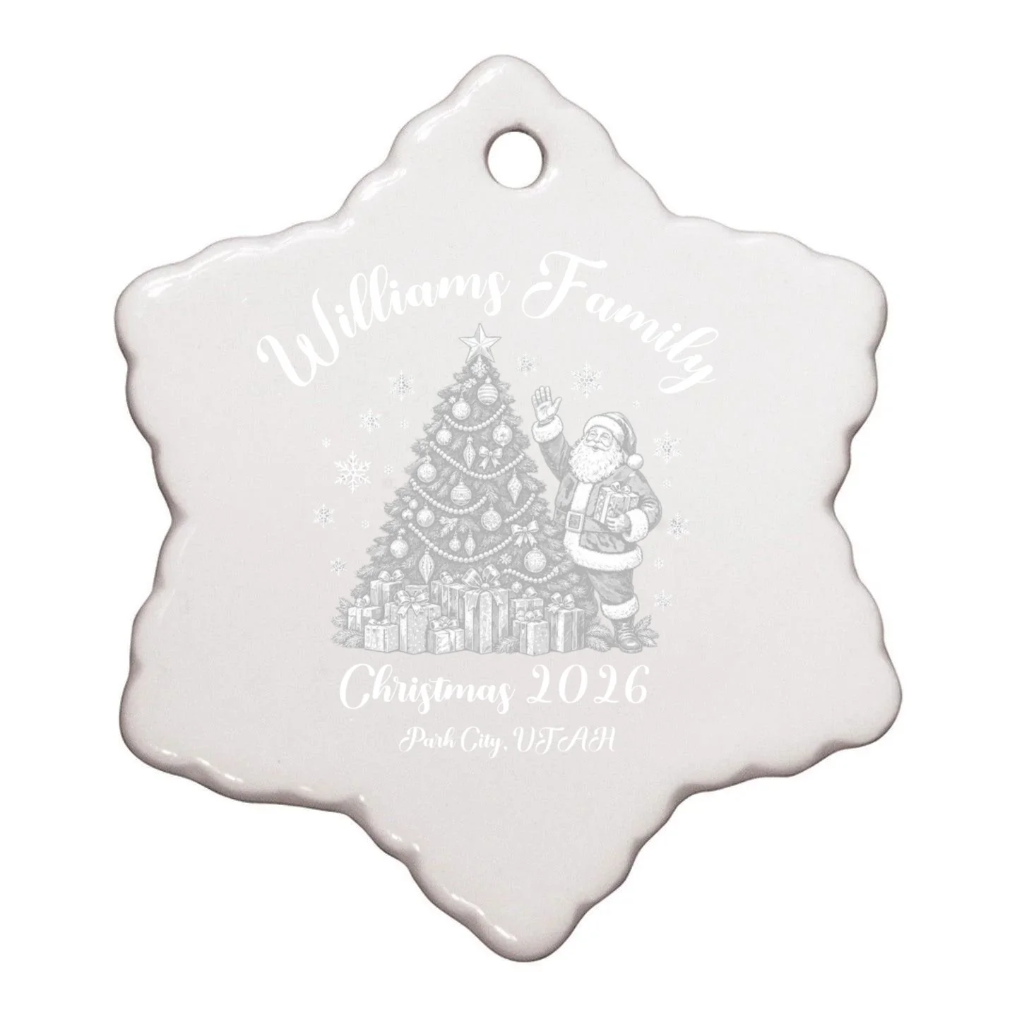 Christmas Family Name Personalized - Custom Holiday Family Gift Ornament - Back - Close-up