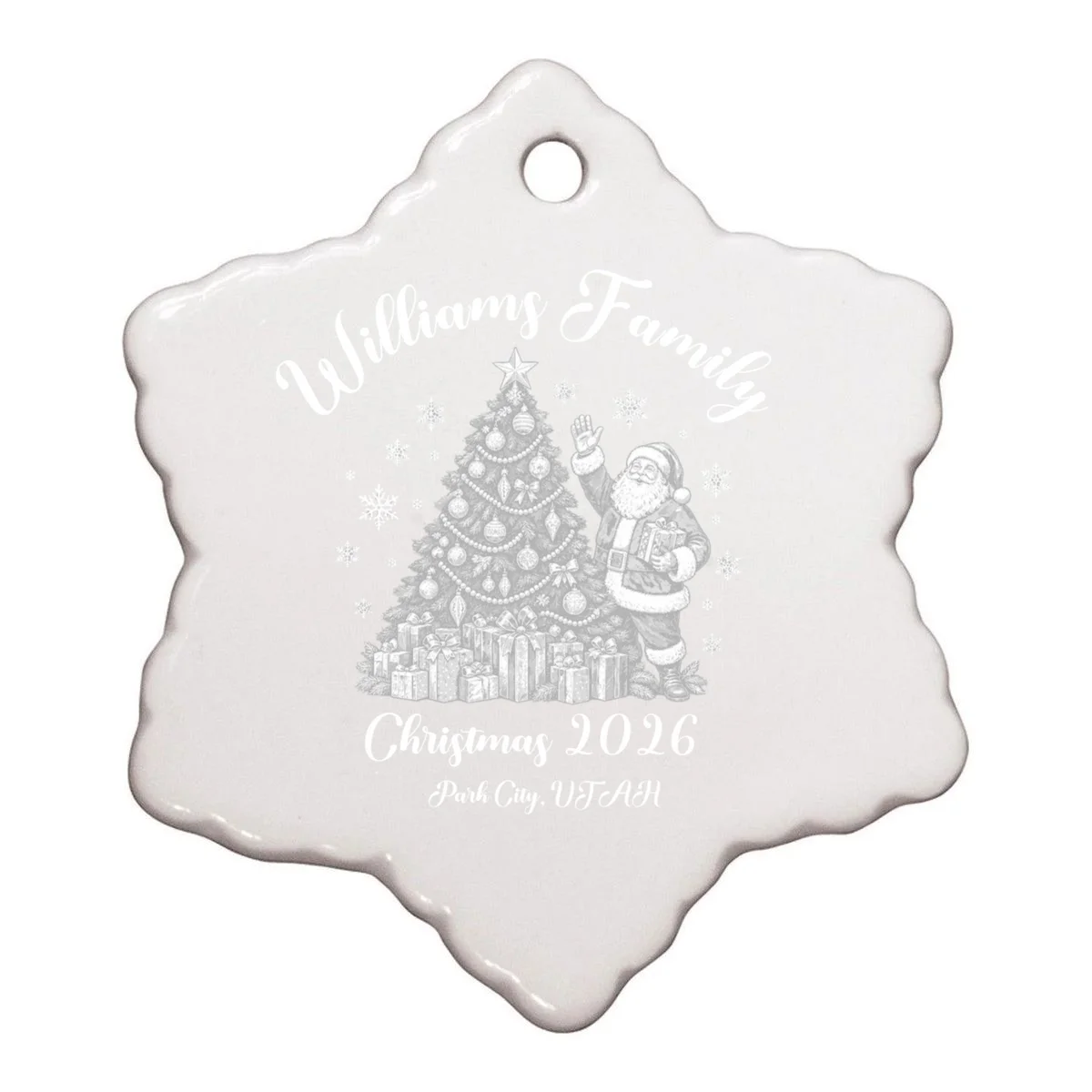 Christmas Family Name Personalized - Custom Holiday Family Gift Ornament - Back