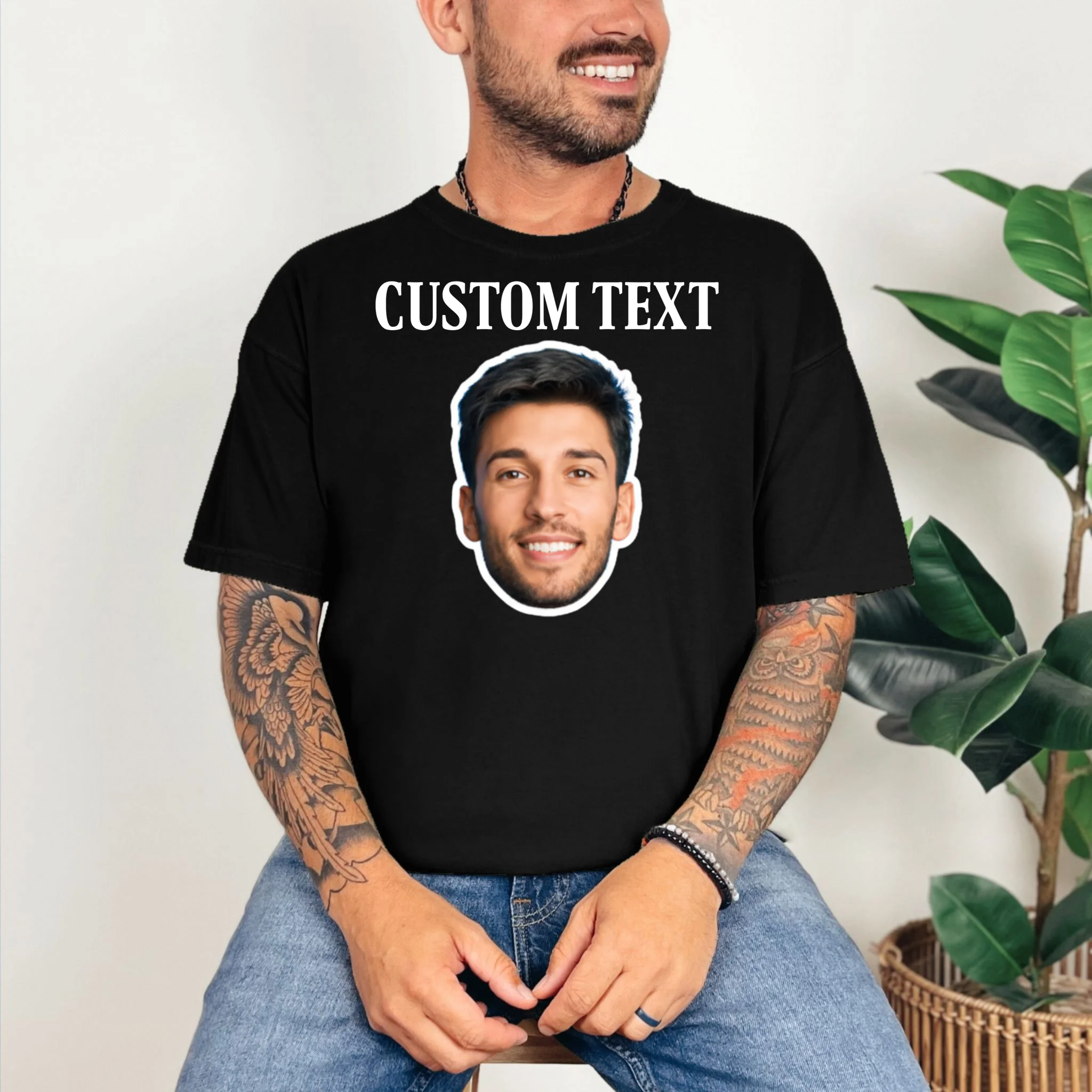 Custom Face T-Shirt - Personalized Photo Gift with Your Face - Front 2