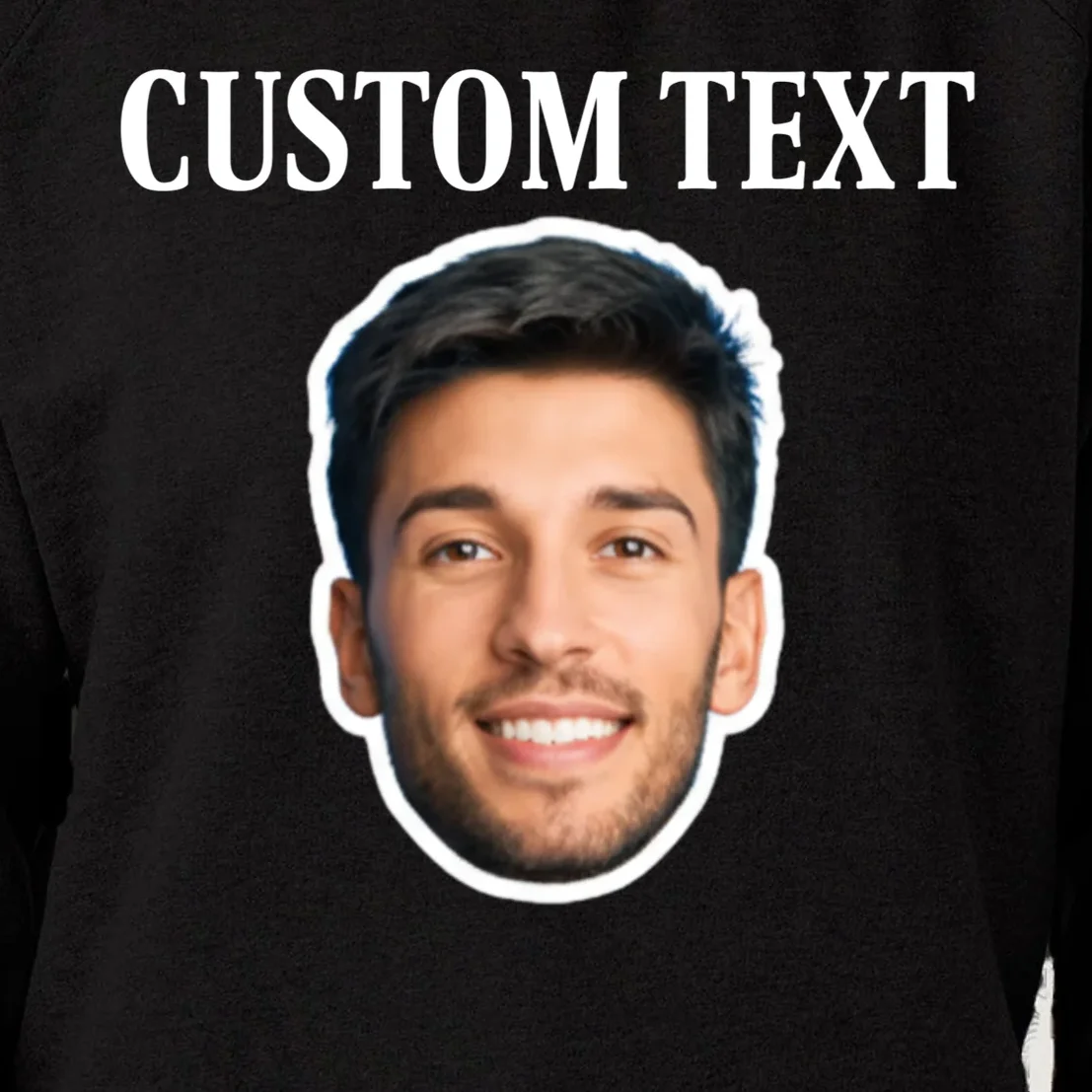 Custom Face Women's Sweatshirt - Personalized Photo Gift with Your Face - Front - Close-up