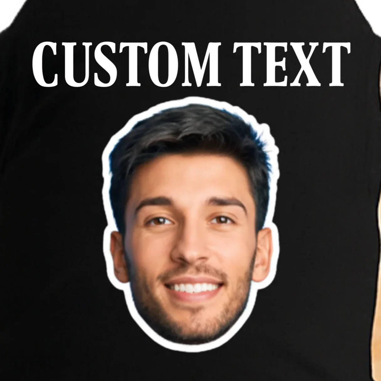 Custom Face Doggie Tank - Personalized Photo Gift with Your Face - Front - Close-up