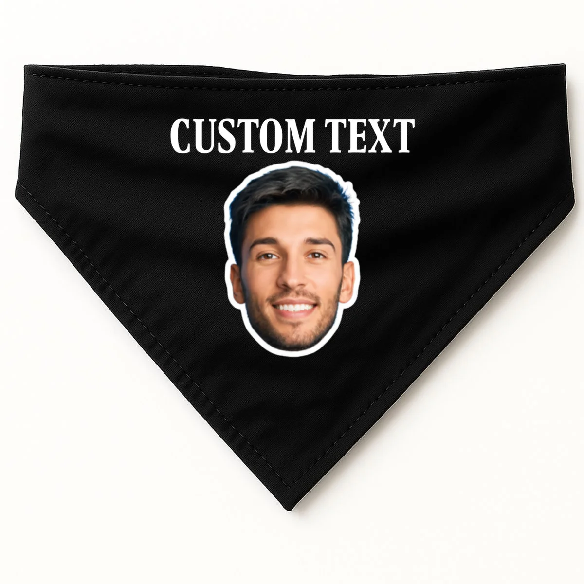 Custom Face Dog Bandana - Personalized Photo Gift with Your Face - Front