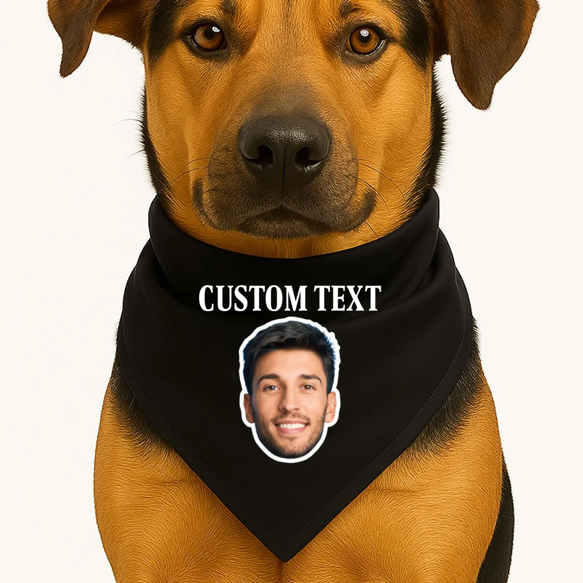 Custom Face Dog Bandana - Personalized Photo Gift with Your Face - Front 1