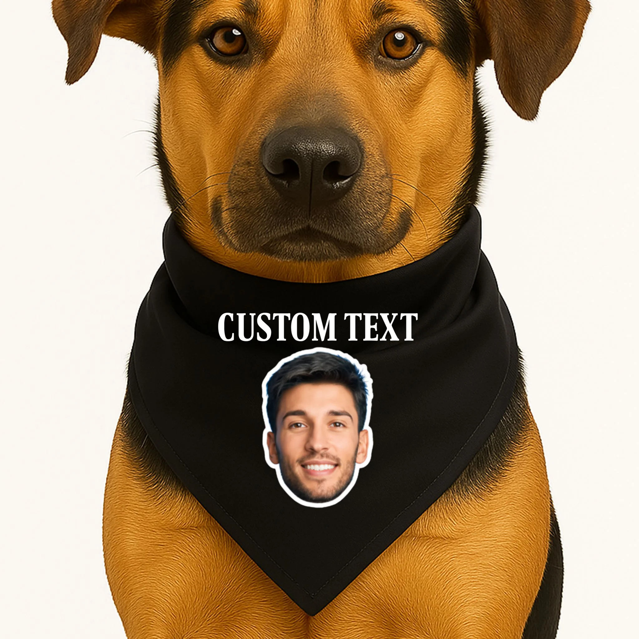 Custom Face Dog Bandana - Personalized Photo Gift with Your Face - Front 1