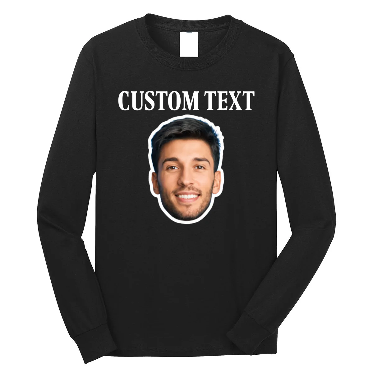 Custom Face Long Sleeve Shirt - Personalized Photo Gift with Your Face - Front